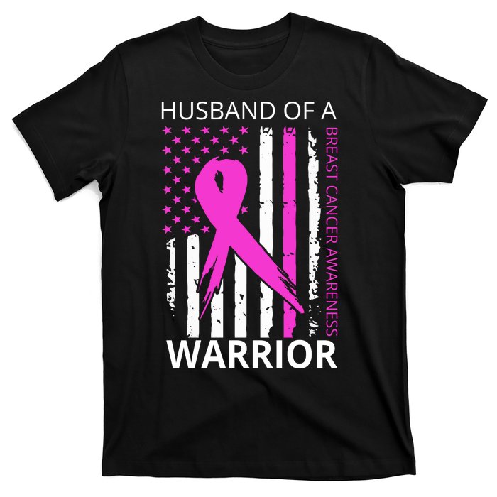 Husband Of A Warrior Breast Cancer Awareness T-Shirt