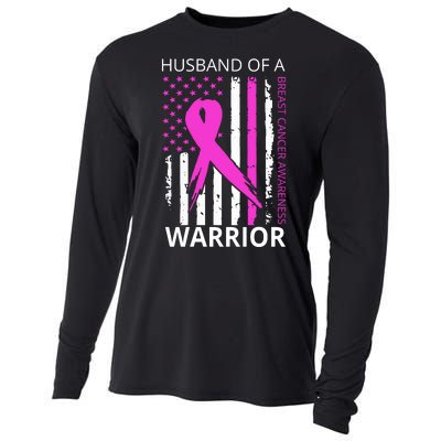 Husband Of A Warrior Breast Cancer Awareness Cooling Performance Long Sleeve Crew