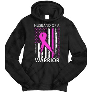 Husband Of A Warrior Breast Cancer Awareness Tie Dye Hoodie