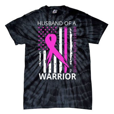 Husband Of A Warrior Breast Cancer Awareness Tie-Dye T-Shirt