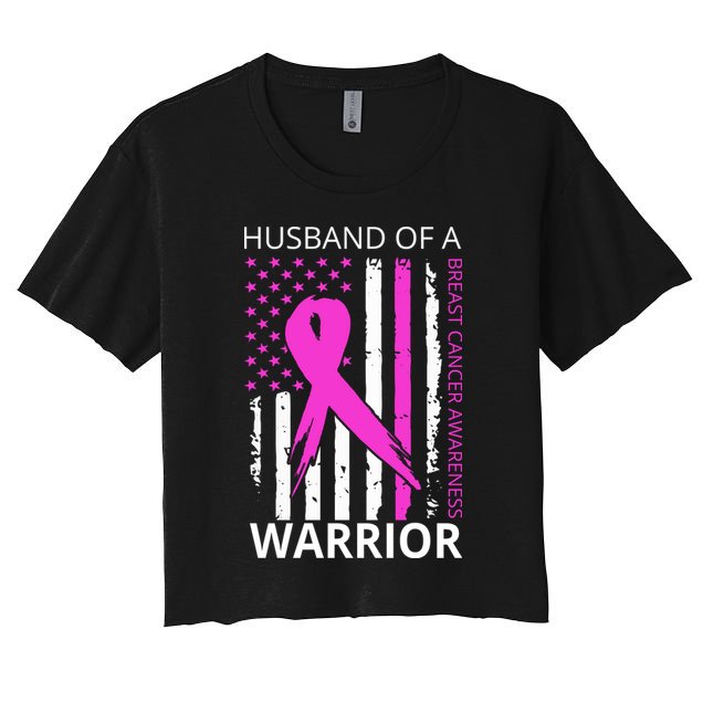 Husband Of A Warrior Breast Cancer Awareness Crop Top