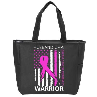 Husband Of A Warrior Breast Cancer Awareness Zip Tote Bag