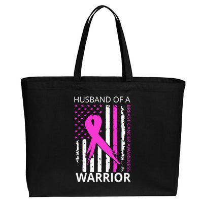 Husband Of A Warrior Breast Cancer Awareness Cotton Canvas Jumbo Tote