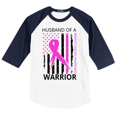 Husband Of A Warrior Breast Cancer Awareness Baseball Sleeve Shirt