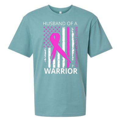 Husband Of A Warrior Breast Cancer Awareness Sueded Cloud Jersey T-Shirt