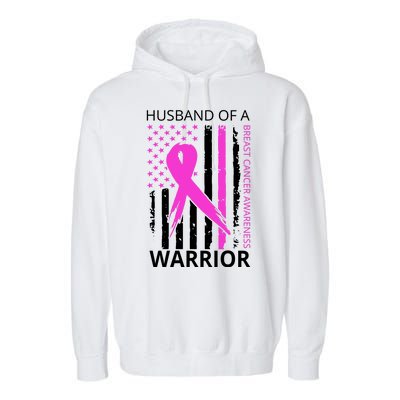 Husband Of A Warrior Breast Cancer Awareness Garment-Dyed Fleece Hoodie