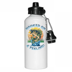 Hooked On A Feeling, Fishing Fisherman Aluminum Water Bottle