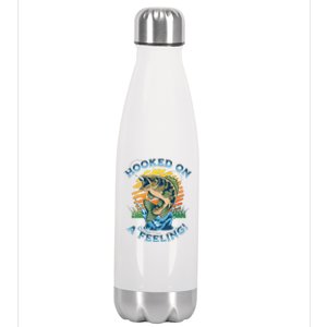 Hooked On A Feeling, Fishing Fisherman Stainless Steel Insulated Water Bottle