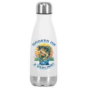 Hooked On A Feeling, Fishing Fisherman Stainless Steel Insulated Water Bottle