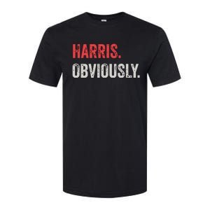 Harris Obviously A Vote For 2024 President Kamala Harris Softstyle CVC T-Shirt