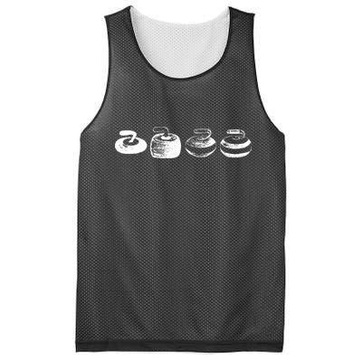History Of A Curling Stone Funny Sports Gift Mesh Reversible Basketball Jersey Tank