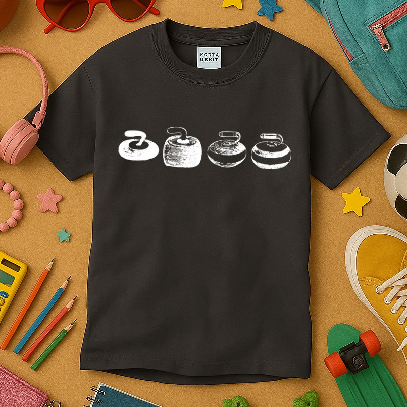History Of A Curling Stone Funny Sports Gift Kids T-Shirt