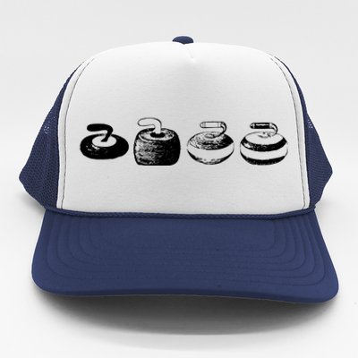 History Of A Curling Stone Funny Sports Gift Trucker Hat