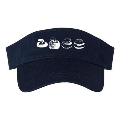 History Of A Curling Stone Funny Sports Gift Valucap Bio-Washed Visor