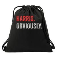 Harris Obviously A Vote For 2024 Drawstring Bag