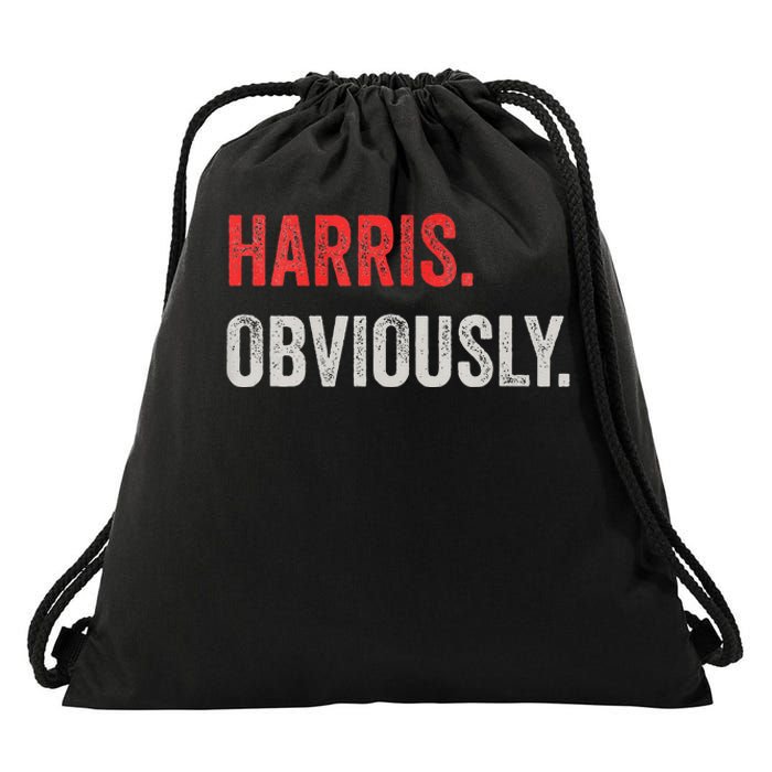 Harris Obviously A Vote For 2024 Drawstring Bag