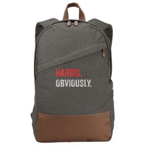 Harris Obviously A Vote For 2024 Cotton Canvas Backpack