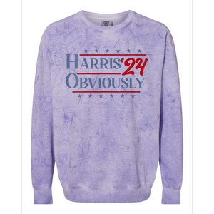 Harris. Obviously. A Vote For 2024 President Kamala Harris Colorblast Crewneck Sweatshirt