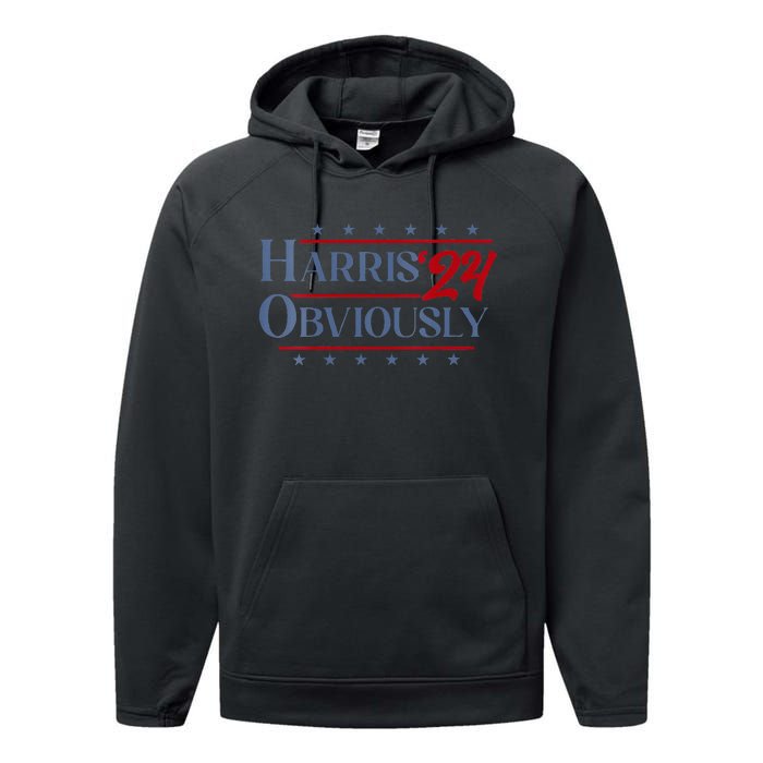 Harris. Obviously. A Vote For 2024 President Kamala Harris Performance Fleece Hoodie