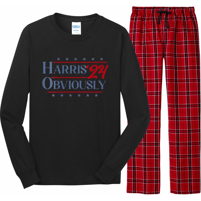 Harris. Obviously. A Vote For 2024 President Kamala Harris Long Sleeve Pajama Set