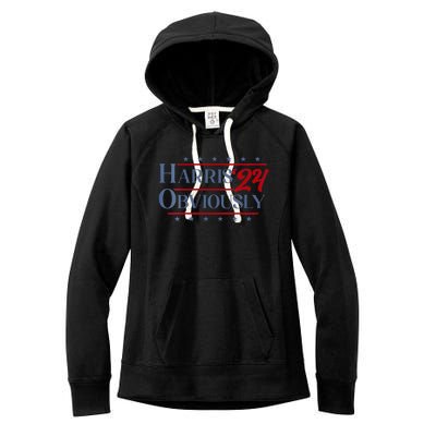 Harris. Obviously. A Vote For 2024 President Kamala Harris Women's Fleece Hoodie