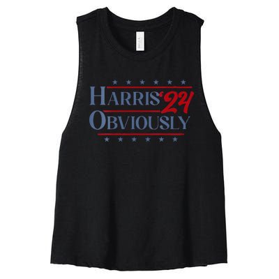 Harris. Obviously. A Vote For 2024 President Kamala Harris Women's Racerback Cropped Tank