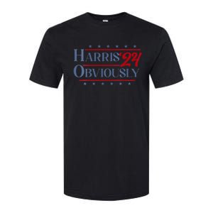 Harris. Obviously. A Vote For 2024 President Kamala Harris Softstyle CVC T-Shirt