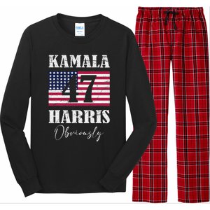 Harris. Obviously. A Vote For 2024 President Kamala Harris Long Sleeve Pajama Set