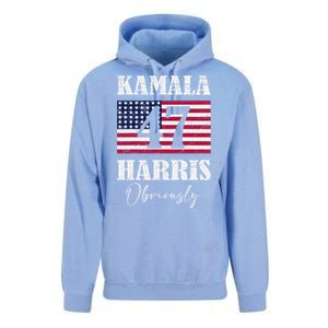 Harris. Obviously. A Vote For 2024 President Kamala Harris Unisex Surf Hoodie