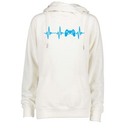 Heartbeat Of A Gamer Gift Gaming Funny Gift Gamer Gift Womens Funnel Neck Pullover Hood