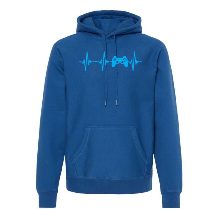 Heartbeat Of A Gamer Gift Gaming Funny Gift Gamer Gift Premium Hoodie