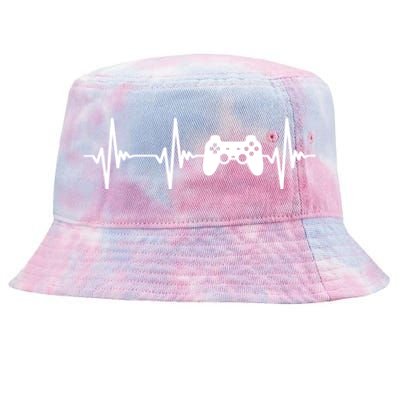 Heartbeat Of A Gamer Cool Gift Gaming Funny Gift Gamer Gift Tie-Dyed Bucket Hat