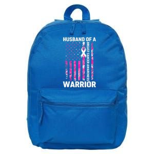 Husband Of A Warrior American Flag Breast Cancer Awareness 16 in Basic Backpack