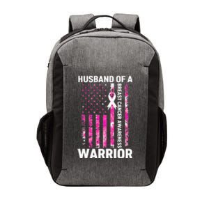 Husband Of A Warrior American Flag Breast Cancer Awareness Vector Backpack