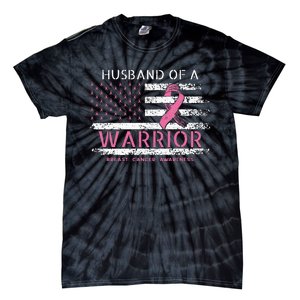 Husband Of A Warrior Breast Cancer Awareness Tie-Dye T-Shirt