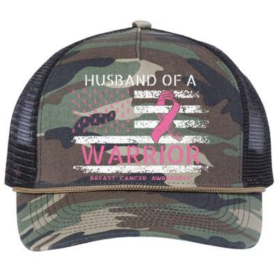 Husband Of A Warrior Breast Cancer Awareness Retro Rope Trucker Hat Cap