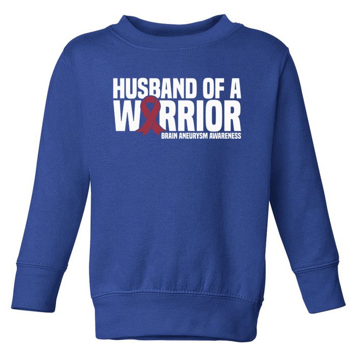 Husband Of A Warrior Brain Aneurysm Awareness Cool Gift Toddler Sweatshirt