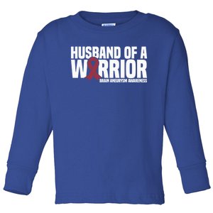 Husband Of A Warrior Brain Aneurysm Awareness Cool Gift Toddler Long Sleeve Shirt