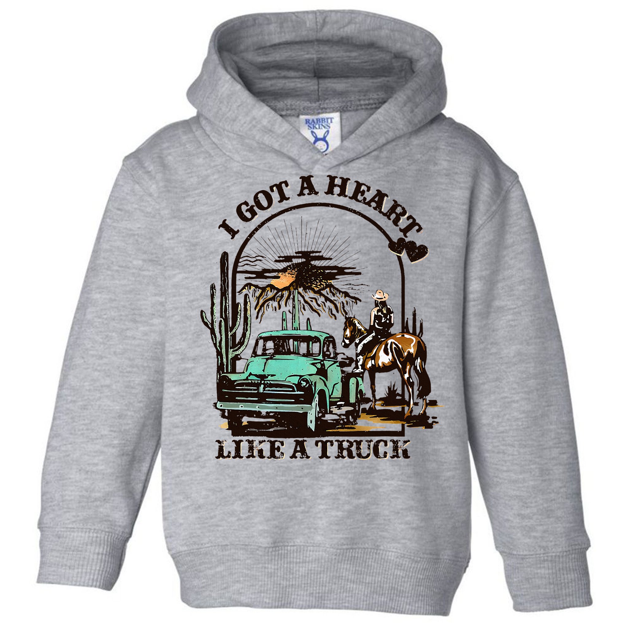 Heart of a Cowboy Western Country Music Vibes Toddler Hoodie