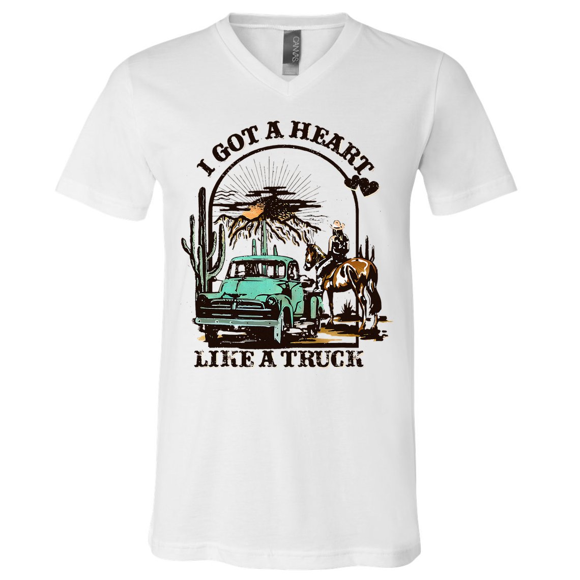 Heart of a Cowboy Western Country Music Vibes V-Neck T-Shirt