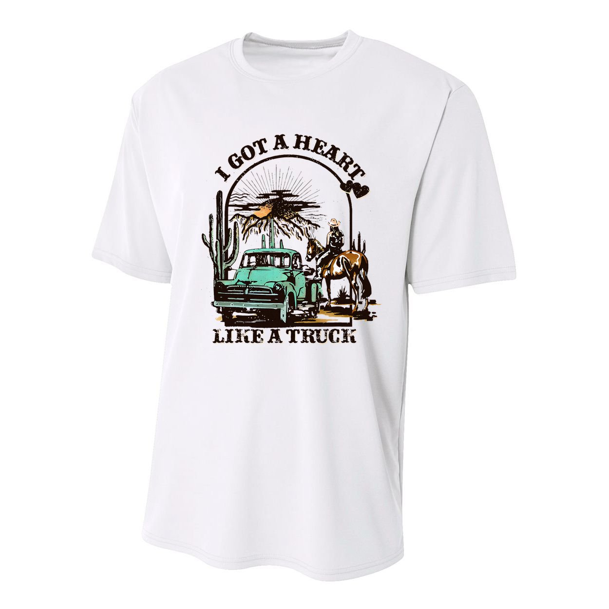 Heart of a Cowboy Western Country Music Vibes Youth Performance Sprint T-Shirt