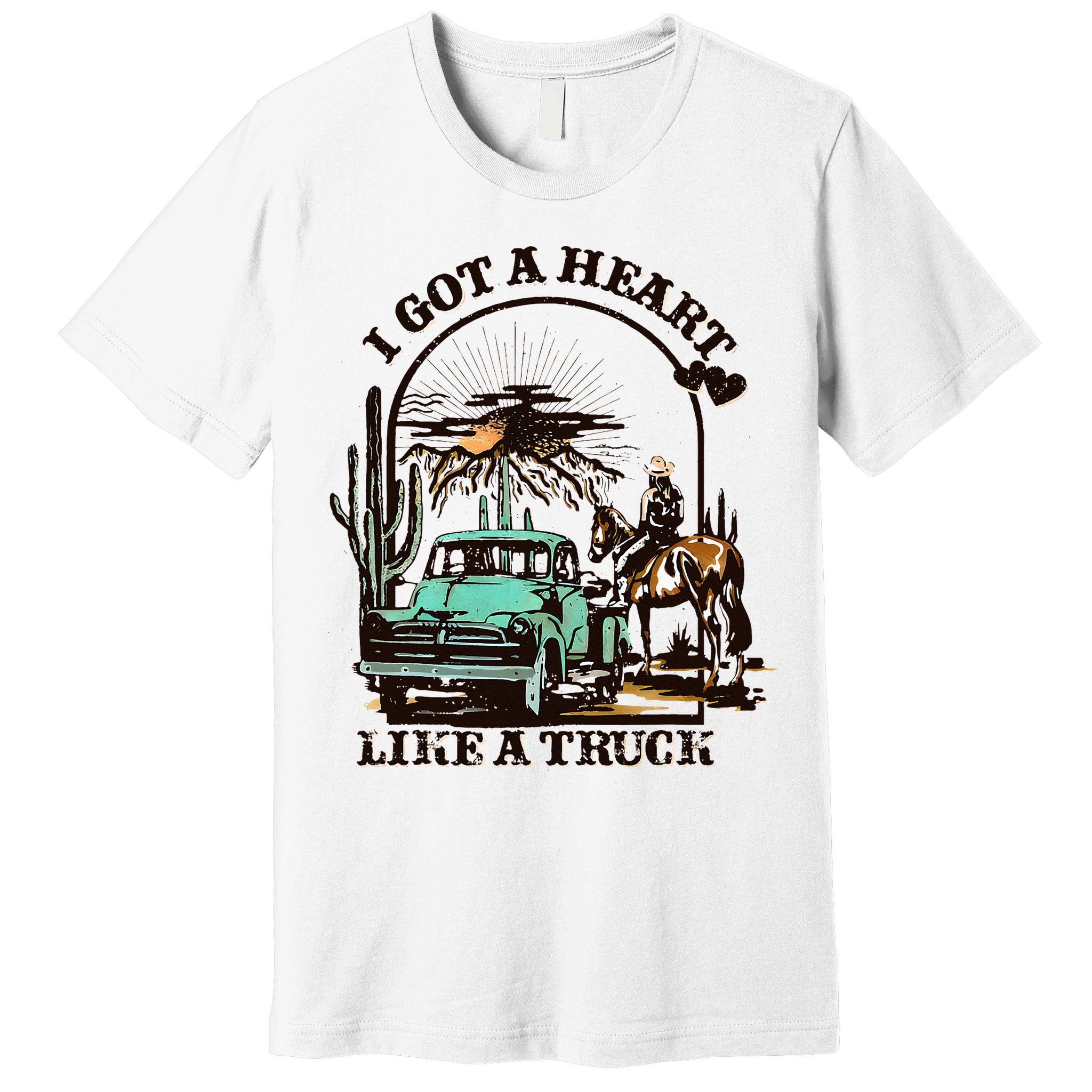 Heart of a Cowboy Western Country Music Vibes Premium T-Shirt