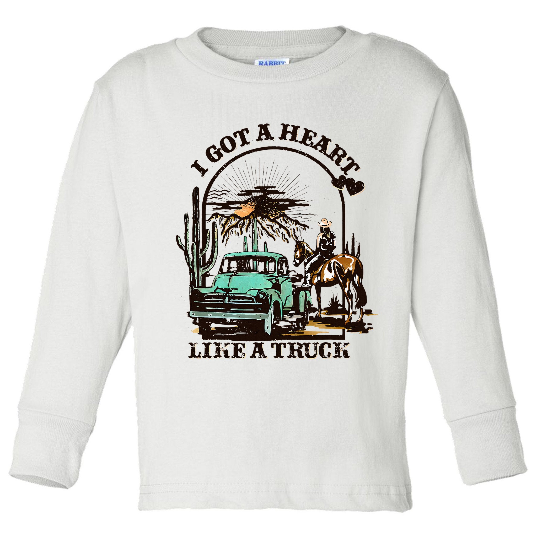 Heart of a Cowboy Western Country Music Vibes Toddler Long Sleeve Shirt