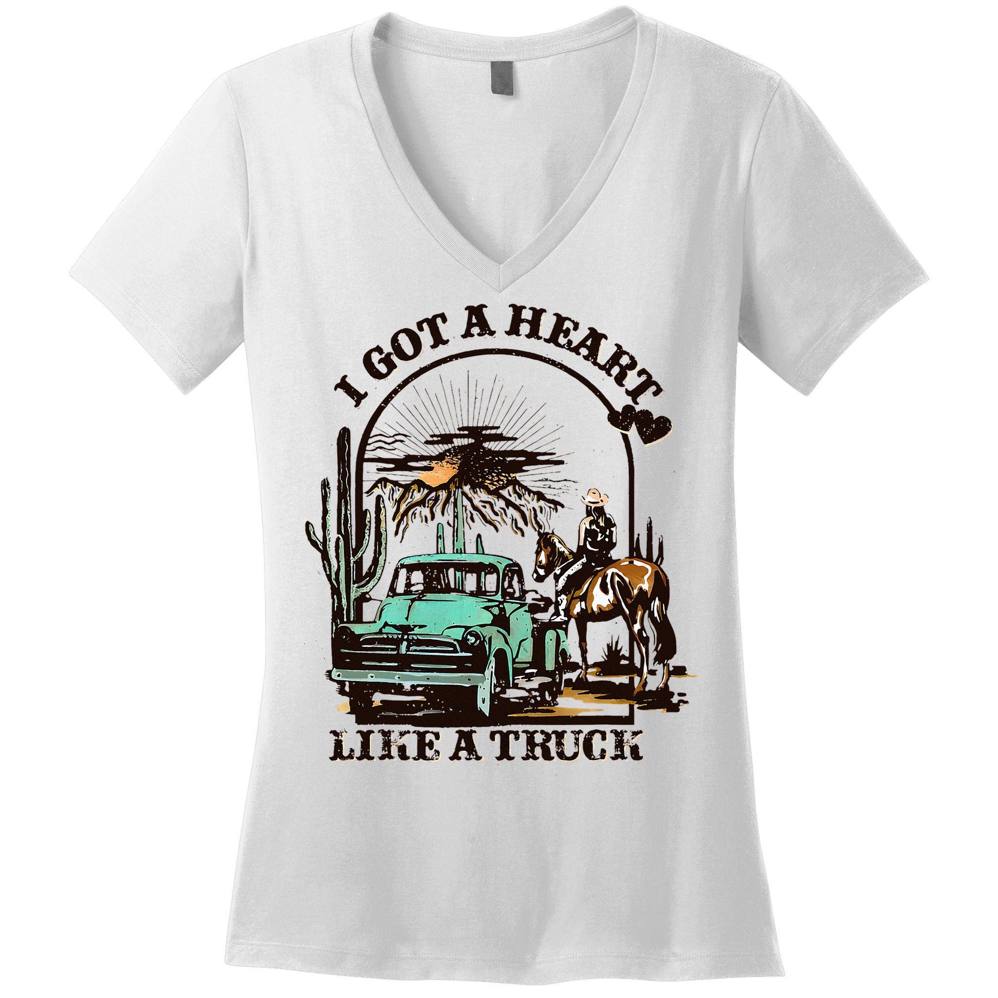 Heart of a Cowboy Western Country Music Vibes Women's V-Neck T-Shirt