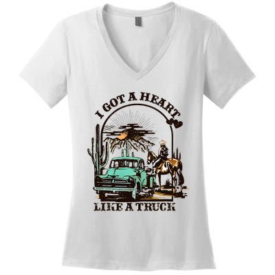 Heart of a Cowboy Western Country Music Vibes Women's V-Neck T-Shirt