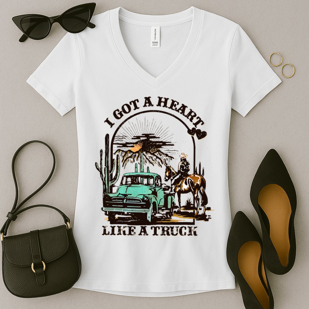 Heart of a Cowboy Western Country Music Vibes Women's V-Neck T-Shirt