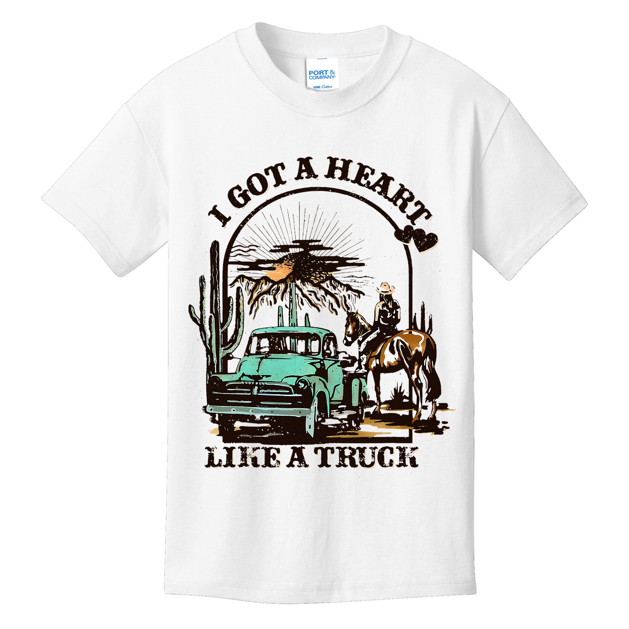 Heart of a Cowboy Western Country Music Vibes Kids T-Shirt