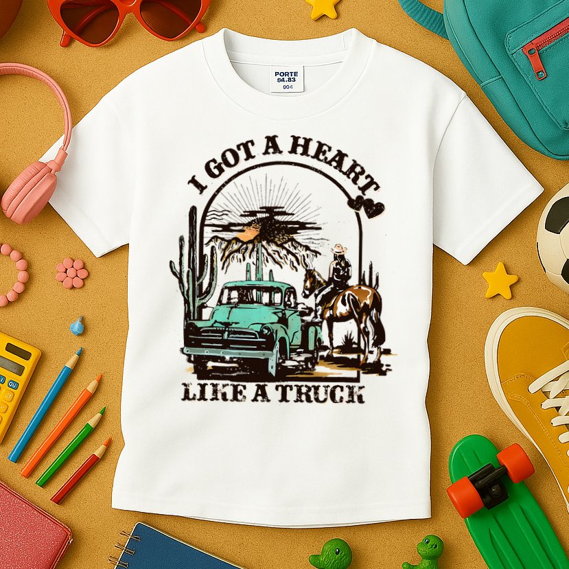 Heart of a Cowboy Western Country Music Vibes Kids T-Shirt