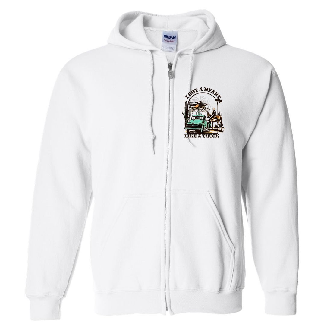 Heart of a Cowboy Western Country Music Vibes Full Zip Hoodie