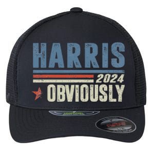 Harris Obviously A Vote For 2024 President Kamala Harris Flexfit Unipanel Trucker Cap